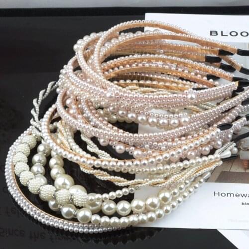 1Pcs Pearl Hair Band Nice Gift for Wash Face Multi Purpose DIY Handmade Beige European Style Women Ornaments