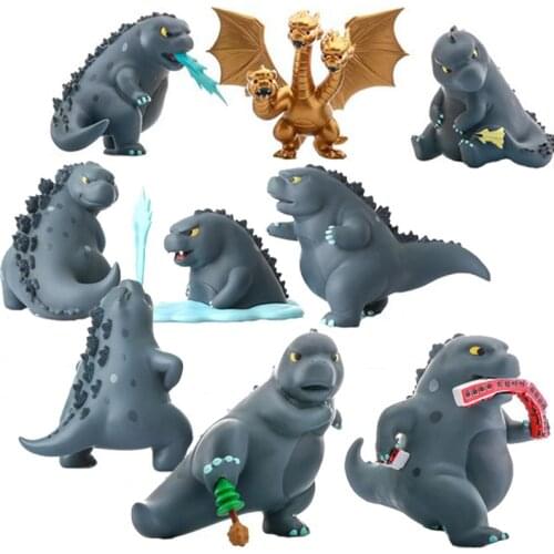 12Pcs/set Q Version Gojira Godzilla Cute PVC Action Figure Collectible Model Toy Gift for Chlidren Birthday Gifts