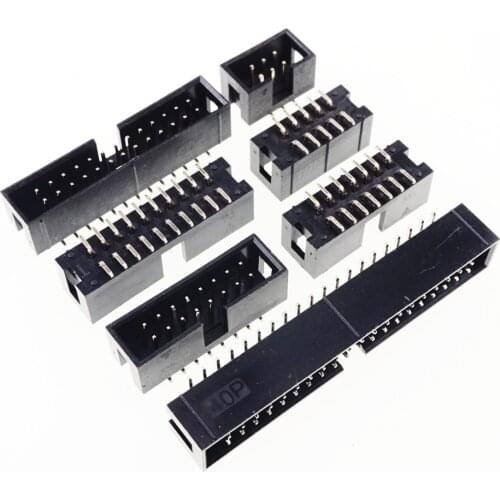 50 pcs 2.54 mm Pitch SMT 6 8 10 12 14 16 18 20 26 30 40 44 50 60 64 Pin Shrouded Box header Male PCB for IDC Socket Cable IPC