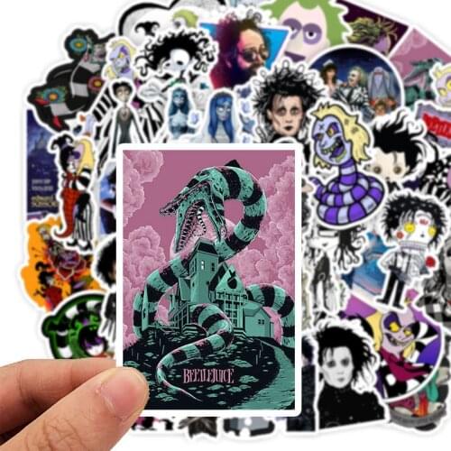 50pcs Stickers Tim Burton Classic Movie Edward Scissorhands Graffiti Sticker For Skateboard Laptop Bicycle Waterproof Decals