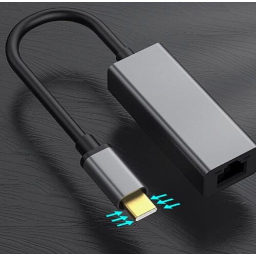 Drive Free Network Card Converter Gigabit Ethernet Type-C to RJ45 Adapter with LED Indicator PC Computer Laptop Accessories