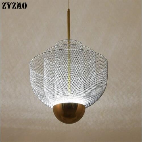 American Simple Grid Hollow Pendant Lights Nordic Designer Home Decor Hanglamp Dining Room Iron Art Decor Kitchen Hanging Lamps