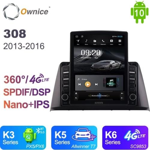 Android 10.0 Ownice Autoradio 2 Din for Peugeot 308 2013 - 2016 Car Radio Auto GPS Navigation Multimedia DSP Nano Vertical
