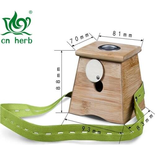 CN Herb Free Shipping Ai Square Wooden Utensils Hole Thick Bamboo Moxibustion Moxibustion Box A Hole Moxa Box Moxa Box