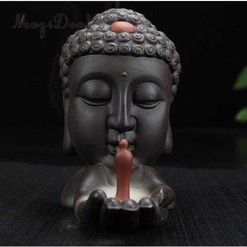 Buddhism Incense Burner Ceramic Stick Cones Holder Smoke Backflow Burner, Censer, Fragrance Smoker