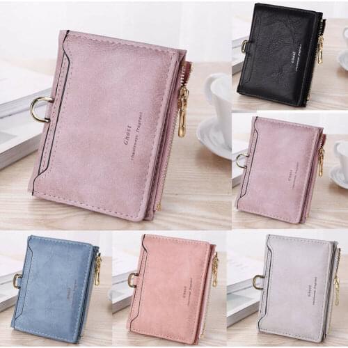 Fshion Women Short Small Money Purse Wallet Lady Leather Folding Zipper Coin Card Holder Clutch Handbag