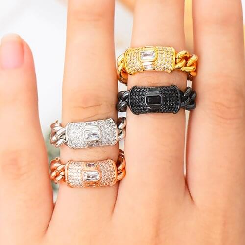 GODKI Jimbora Brand 4 Colors New Design Fashion Chain Rings for Women Bridal Wedding Shiny Charm Hot Finger Rings Jewelry