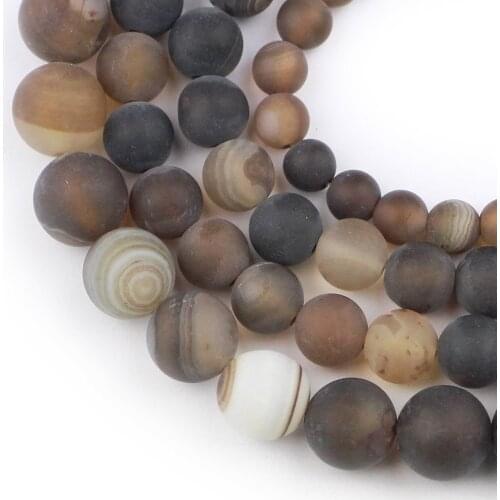 HGKLBB Black Matte Stripe Carnelian Natural Stone onyx 6/8/10MM 15'' Round Spacer Loose bead For Jewelry Making bracelet DIY