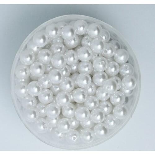 Hot Selling 260Pcs White Color Acrylic Plastic Beads Pearl Imitation Round Beads 8mm Dia. (PS-BSG02-03WH)