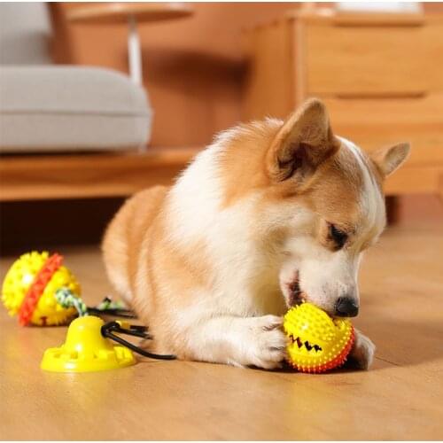 Dog Toys Silicon Suction Cup Tug Interactive Dog Ball Toy for Large Dogs Bite Resistant Leaking Ball Tooth Cleaning Pet Supplies