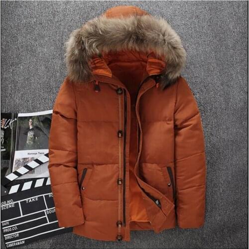 2020 Winter Jackets Men Fur Warm Thick Cotton Hooded Parkas Mens Casual Fashion Fleece Warm Coats Windbreaker