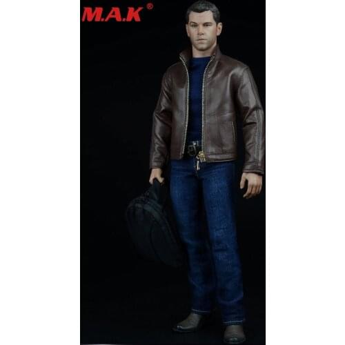 1:6 scale male man boy agent suit leather jacket shirt jeans clothing set and pistol accessories for 12'' inches action figures