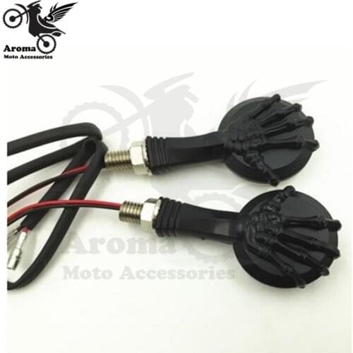 Human skeleton hand decal black moto indicator light for yamaha honda suzuki kawasaki Harley Davidson motorcycle turn signal