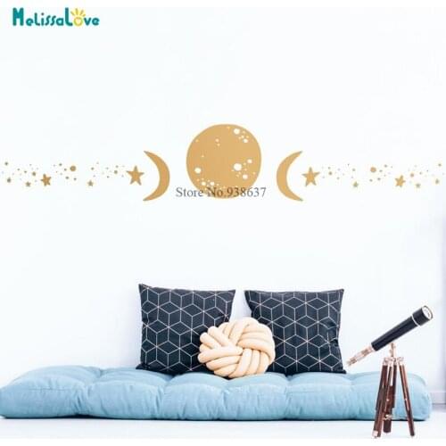 Moon Phases Wall Decal Zodiac Moon Star Headboard Living Room Nursery Decor Apartment Wall Art Removable Vinyl Stickers BB688