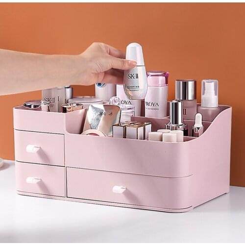 Desktop Make Up Organizer Lipstick Holder Plastic Large-capacity Storage Box