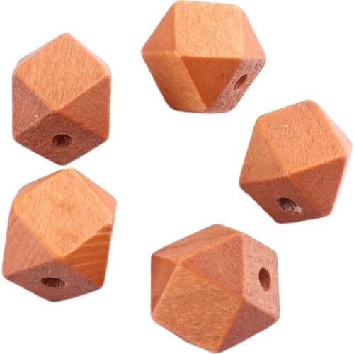 Natural Faceted Wooden Geometric Spacer Unfinished Beads 13mm For Jewelry making Necklace&Bracelets Handmake DIY Accessories
