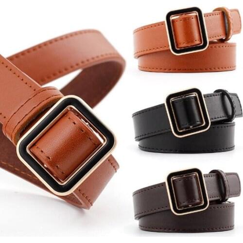 2020 New Fashion Women Accessories for Jeans PU Leather Dress Ladies Waist Straps Designer Luxury Brand Squara Buckle Belts