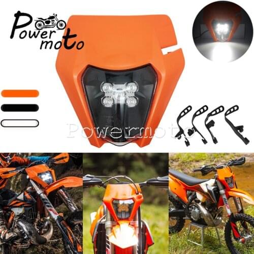 Enduro MX Motocross LED Headlight Emark E8 Front Running Light Mask Fairing for EXC XC-W 250 350 450 Six Days TPI 690 SMC R