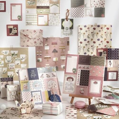 European Rural DIY Special Paper Materials Ground Paper Strawberry Flower Kawaii Girls Scrapbook Decoration Materials Paper