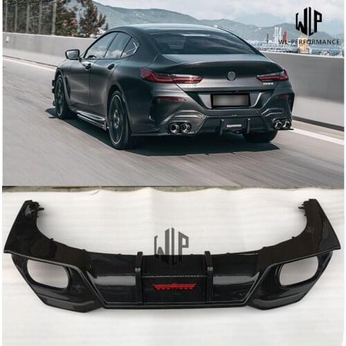 High Quality Dry carbon Rear Diffuser Lip With Tail pipes Car Styling For BMW 8 Series 840i 4-Door New Style Car body kit 2019