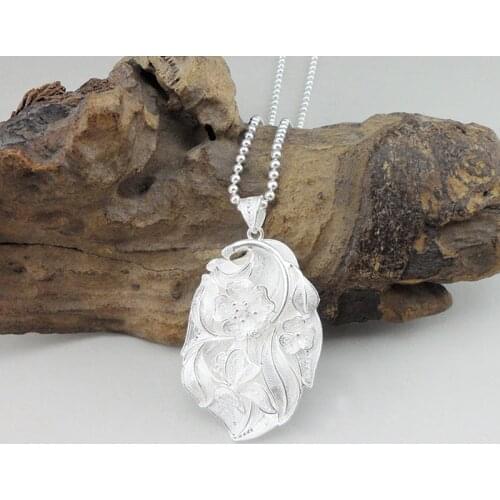 Bastiee Flower Butterfly 999 Sterling Silver Pendant For Women Charms Vintage Hmong Handmade Luxury Jewelry Miao Silver Pendants