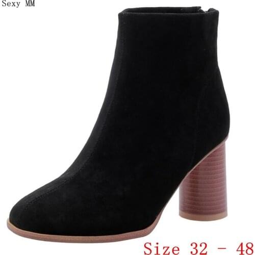 Spring Autumn High Heels Women Ankle Boots High Heel Shoes Woman Short Boots Small Plus Size 32 - 48