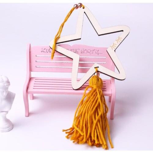 1PC Wooden Wind Chimes Star Fringed Home Decor Nordic Style Kids Decoration Ornament Banners Hanging Curtains Gifts JL 229