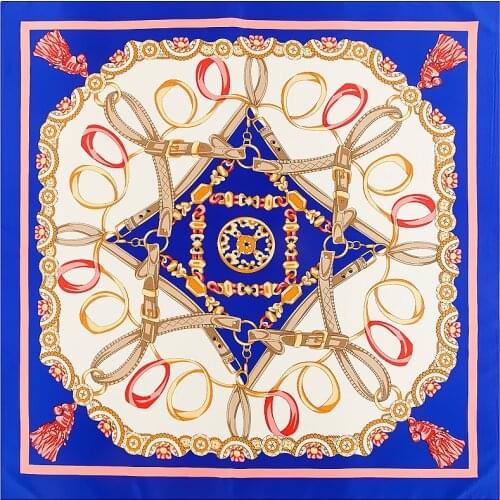 100cm four seasons Belt Tassels Square Scarf Luxury Brand Scarf Women New Design kerchief Handkerchief BandannaScarvesFor Ladies