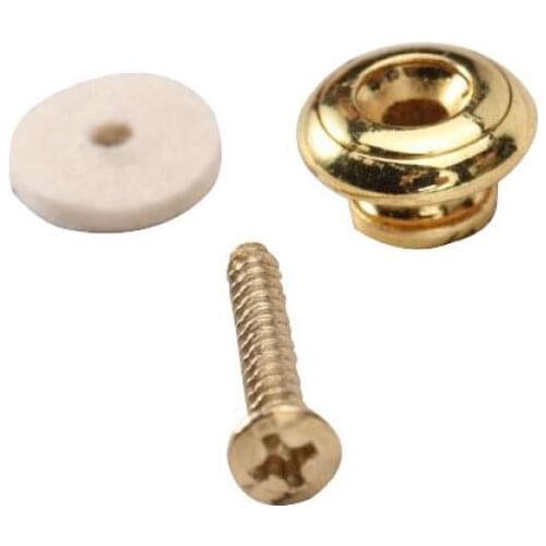 2Pcs Mushrooms Head Guitar Strap Buttons Strap Locks Gold Guitar Parts