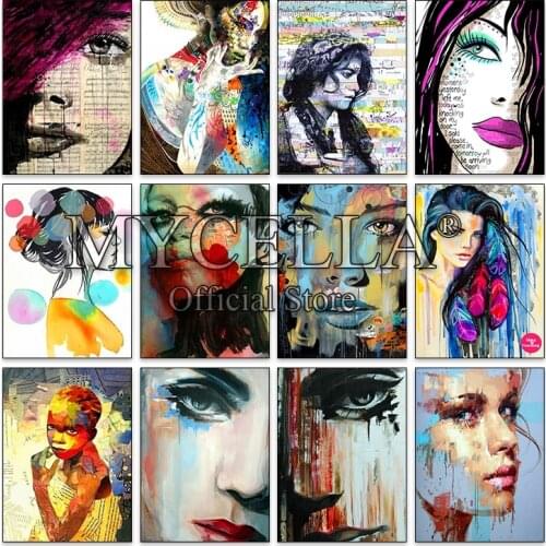 5D DIY Diamond Painting Woman Home Decoration Embroidery Portrait Mosaic Beautiful Eyes Full Handcraft Art Kits Lover Gift