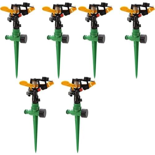6 Pack Garden Sprinklers, Lawn 360 Rotating Impact Sprinklers, Adjustable Swing Automatic Watering Irrigation Tools
