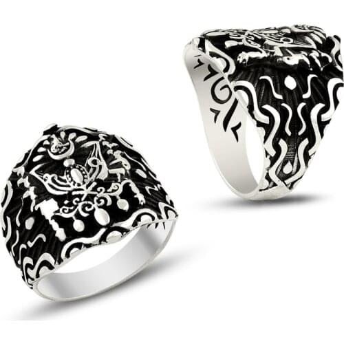 925 Silver Handcraft Classic Ottoman Rings for Men