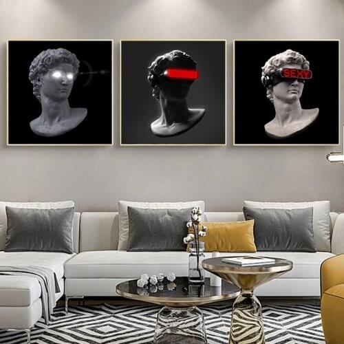 Abstract Art Statue of David Pictures Canvas Painting Wall Art Oil Painting Modern Posters and Prints in Livingroom Home Decor