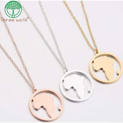 Africa Map Jewelry set Pendant Necklaces Gold Color Map of African Ethiopian Nigeria Sudan Congo sets