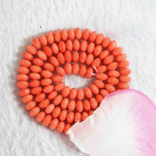 Free Shipping High Grade Natural Reddish Orange Coral 4x6mm Abacus Diy Loose Beads Hot Sale Jewelry Making 15inch B662