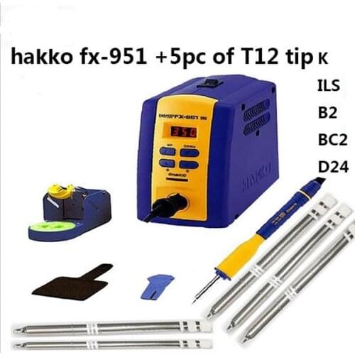 Lead-free 220V/110v digital ESD FX-951 Soldering Station fx-951 rework system with 5pc of T12 tip