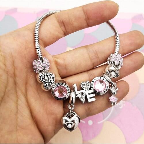 New style DIY LOVE letter series womenundefineds snakeundefineds hand chain