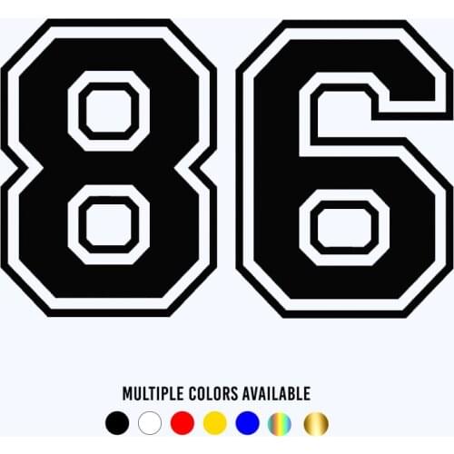 CK3217# Number 86 reflective funny car sticker vinyl decal waterproof car auto stickers silver/ black for bumper rear window