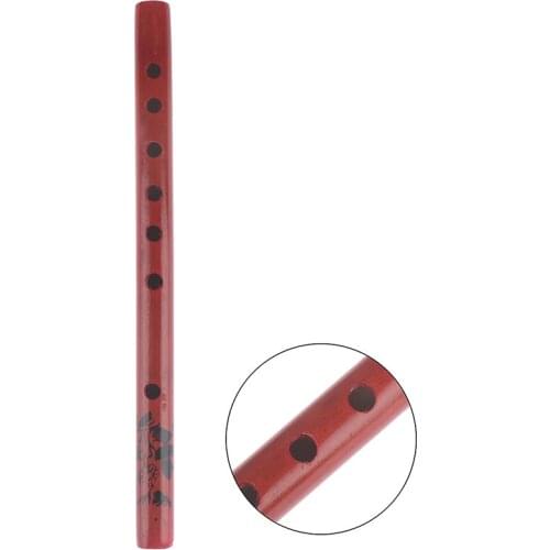 1PC Chinese Traditional 6 Holes Bamboo Flute Vertical Flute Clarinet Student Musical Instrument Wooden Color For Kids Gift