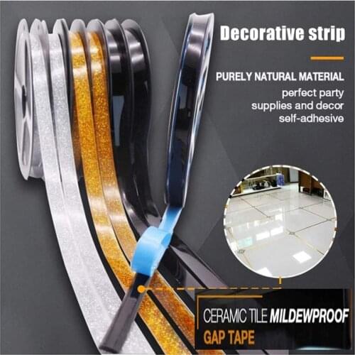 Ceramic Tile Gap Tape, 6 Meters/roll Self-adhesive Gap Tape Mildewproof Waterproof Beauty Edge Wall Floor Gap Line Stickers Tape