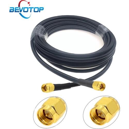 SMA Male to SMA Male Plug LMR240 Cable Low Loss 50Ohm 50-4 RF Coaxial Pigtail WiFi Router Antenna Extension Cord Jumper Adapter