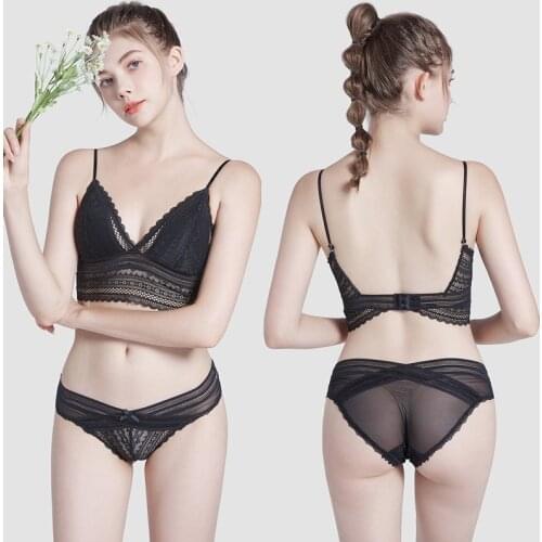 Everyday Women Sexy Bra Panties Set Wire Free Thin Bra Underwear Women Ensemble Lingerie Female Triangle Cup Lingerie