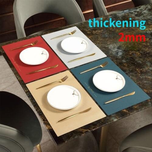 Nordic Leather Western-Style Placemat Waterproof Anti-Oil Stain Insulation Anti-Scald Thickening Plate Mat Dining Table Cushion