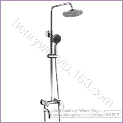 L15183 - Luxury Wall Mounted Chrome Color High Quality Brass Head Rain Overhead Shower Set