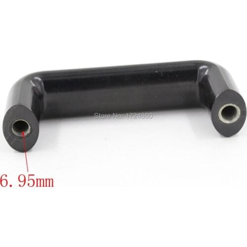 Best Quality of Cabinet 3.5" Drill Center Oval Section U-Shape 90# Pull Handle Black Plastic Handle on Big Sales