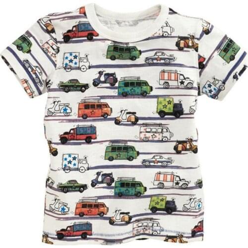 Fashion Spor Brand Summer boys girls t-shirt Jurassic World dinosaur Print car 3D Embroidery Cotton Kids Tees tops baby clothes