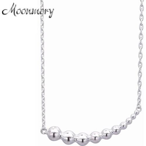 Moonmory 925 Sterling Silver European Popular Jewelry Beads Pendant Necklace Women Big Pendant Jewelry For Valentiens Girl Guft