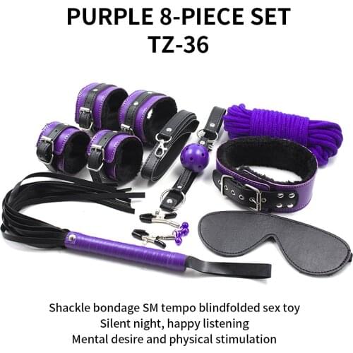 Sex Bondage Kit 7 Pcs Adult Games Handcuffs Nipple Clamps Bondage Whip BDSM Sex Toys for Woman BDSM Slave Sex Bondage Restraint