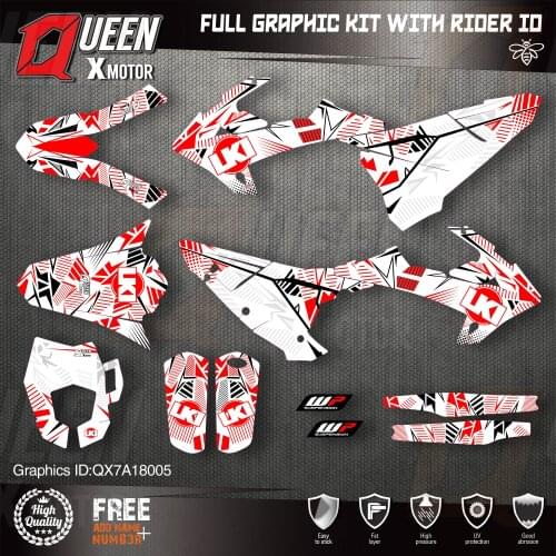 QUEEN X MOTOR Custom Team Graphics Backgrounds Decals 3M Stickers Kit For GASGAS 2018 2019 2020 EC 005