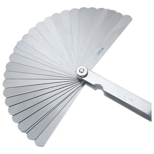 Mitutoyo 184-313S Thickness Feeler Gage Set, Straight Leaves, 0.05-1mm Thickness, 100mm Length, 28 Leaves